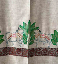 Hand painted shawl with traditional pichhwai motif and leaf design from Ekeha