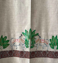 Traditional hand painted shawl featuring pichhwai and leaf artwork by Ekeha